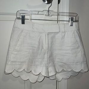 Adorable White Scalloped J Crew Shorts - Never Worn